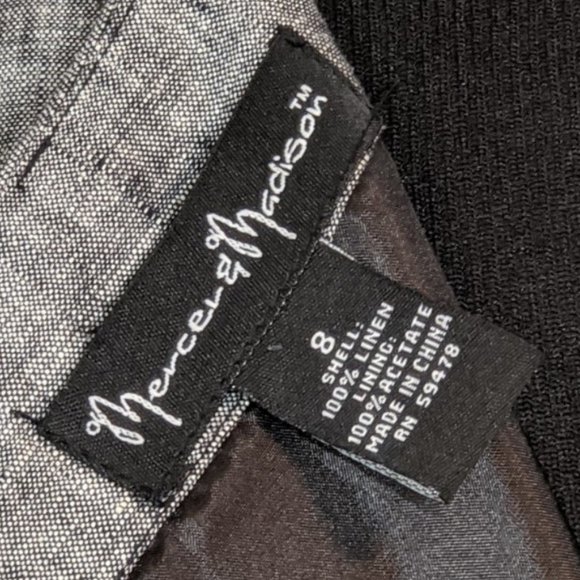 BOGO 1/2 Off Mercer & Madison 100 Linen Grey Dress - Picture 9 of 10